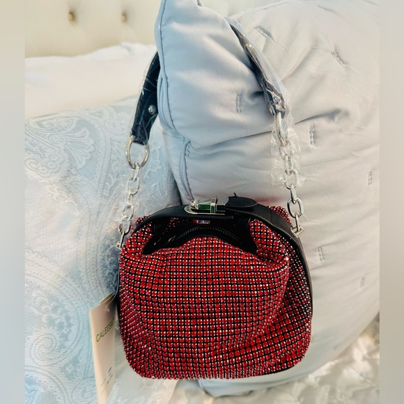 Calessa Red Sequined Bag - Picture 1 of 8